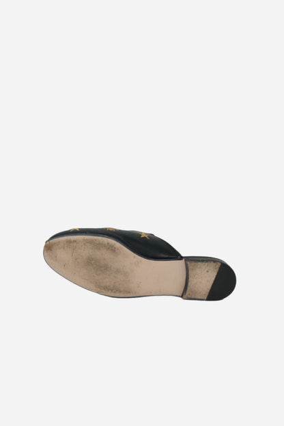 Gucci Black Horsebit Leather Mules