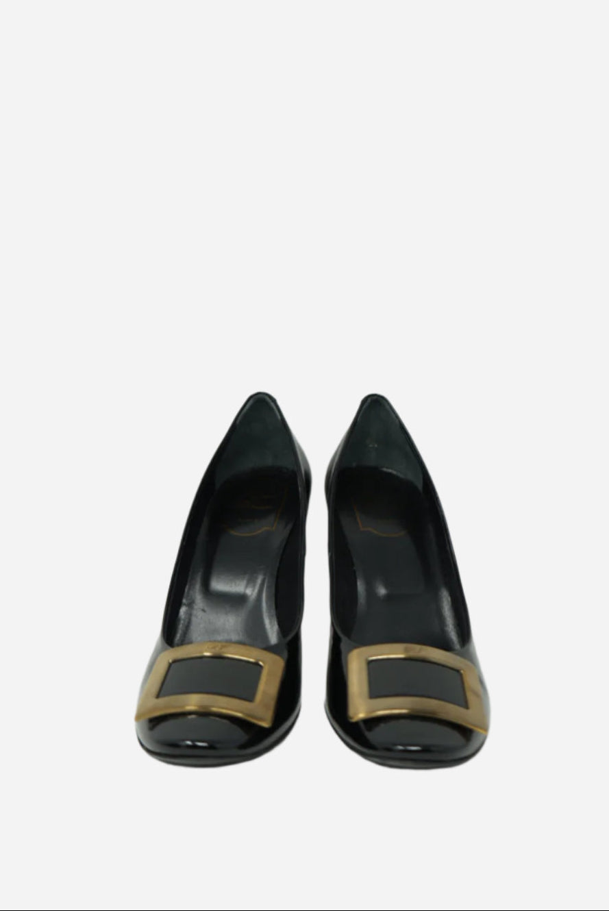 Roger Vivier Black Patent Leather Pumps Size 39