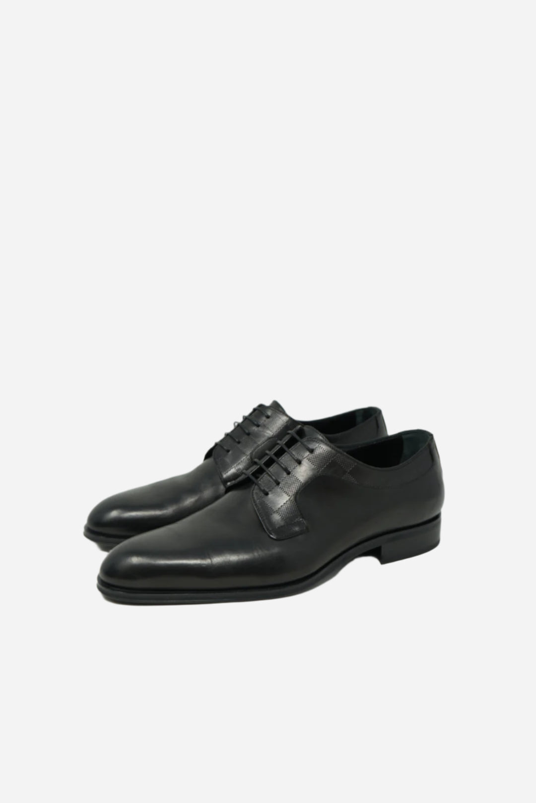 Louis Vuitton Men's Black Damier Leather Oxfords