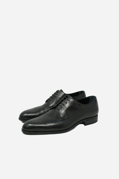 Louis Vuitton Men's Black Damier Leather Oxfords