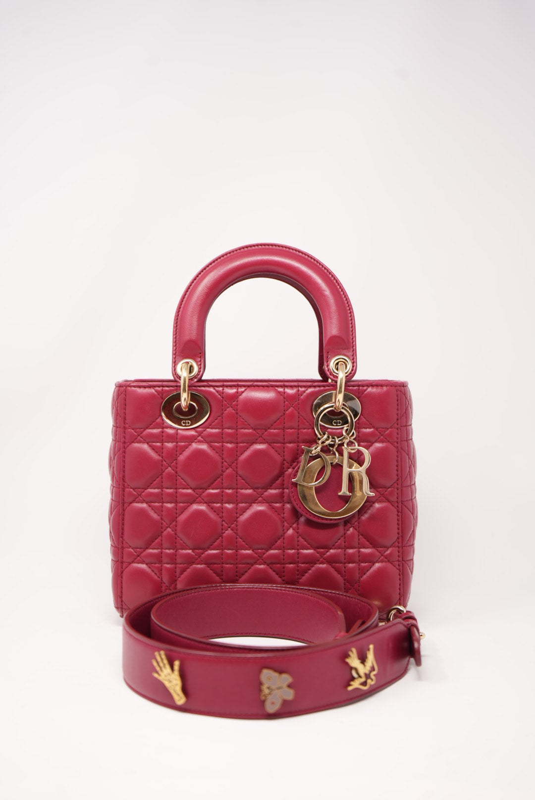 Dior 2017 Lambskin Small Lady Dior Red(Retail $8,000.00)