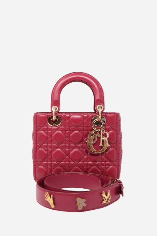 Dior 2017 Lambskin Small Lady Dior Red(Retail $8,000.00)