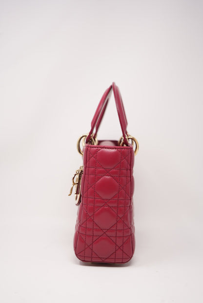 Dior 2017 Lambskin Small Lady Dior Red(Retail $8,000.00)