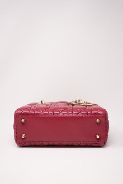 Dior 2017 Lambskin Small Lady Dior Red(Retail $8,000.00)