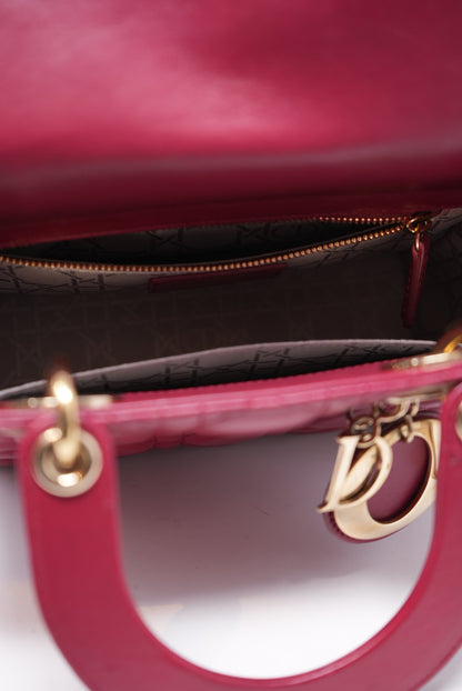 Dior 2017 Lambskin Small Lady Dior Red(Retail $8,000.00)