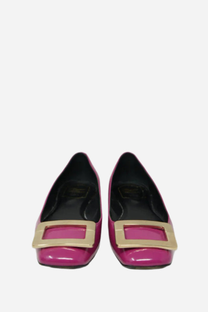Roger Vivier Red Patent Flats Size 37