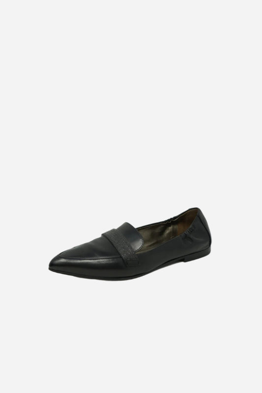 Brunello Cucinelli Black Leather Loafer