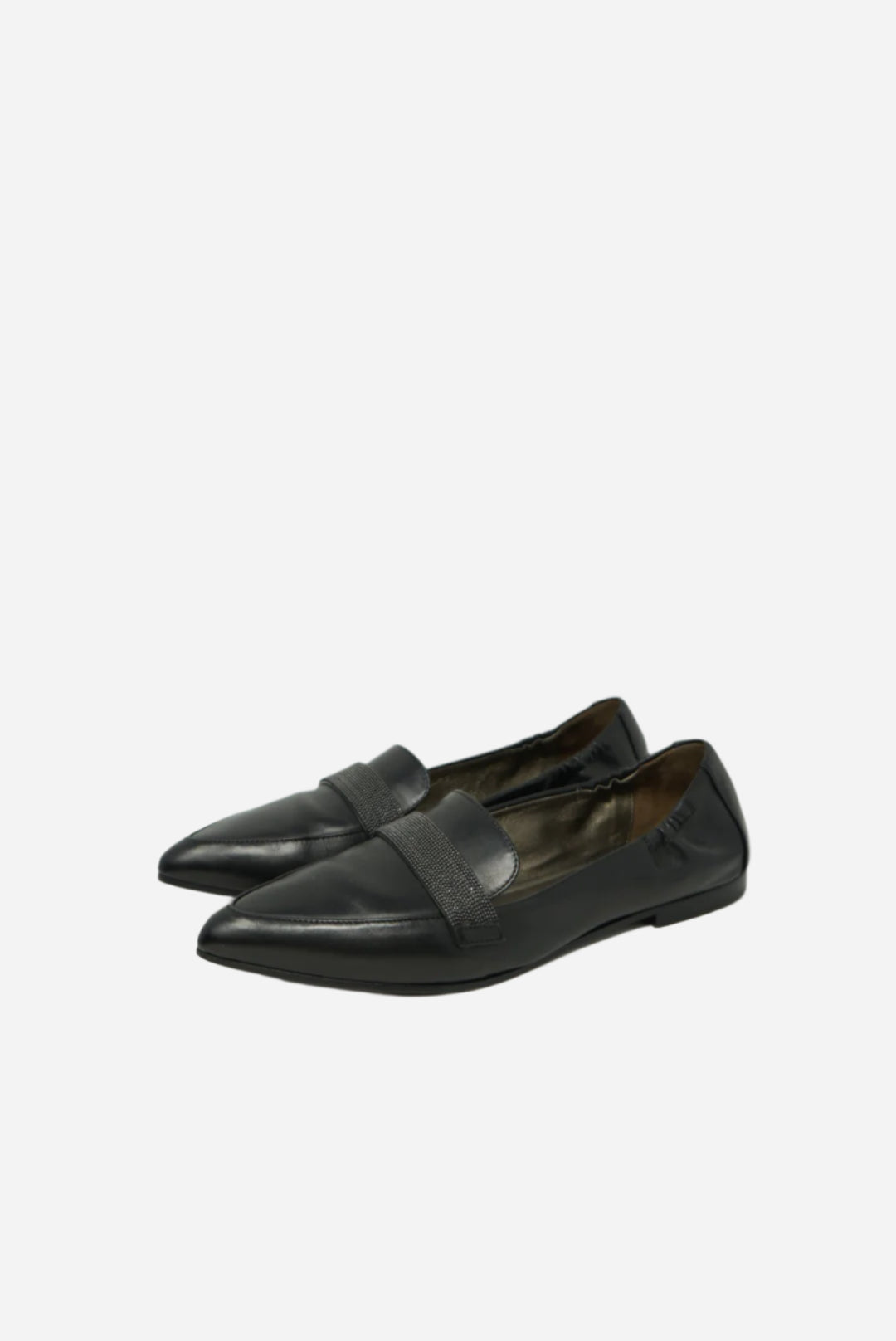 Brunello Cucinelli Black Leather Loafer