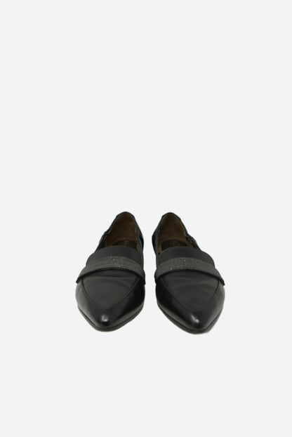 Brunello Cucinelli Black Leather Loafer