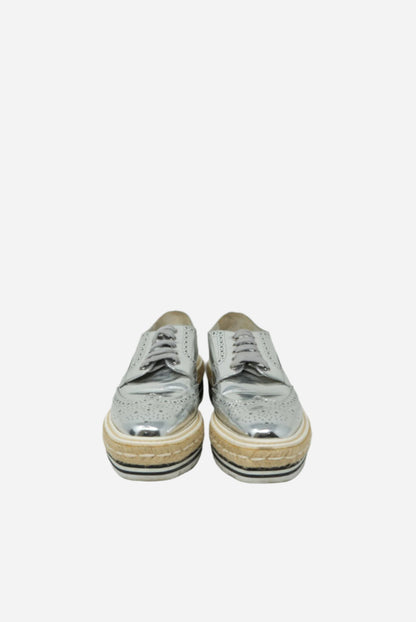 PRADA Flatform Leather Oxford Shoes