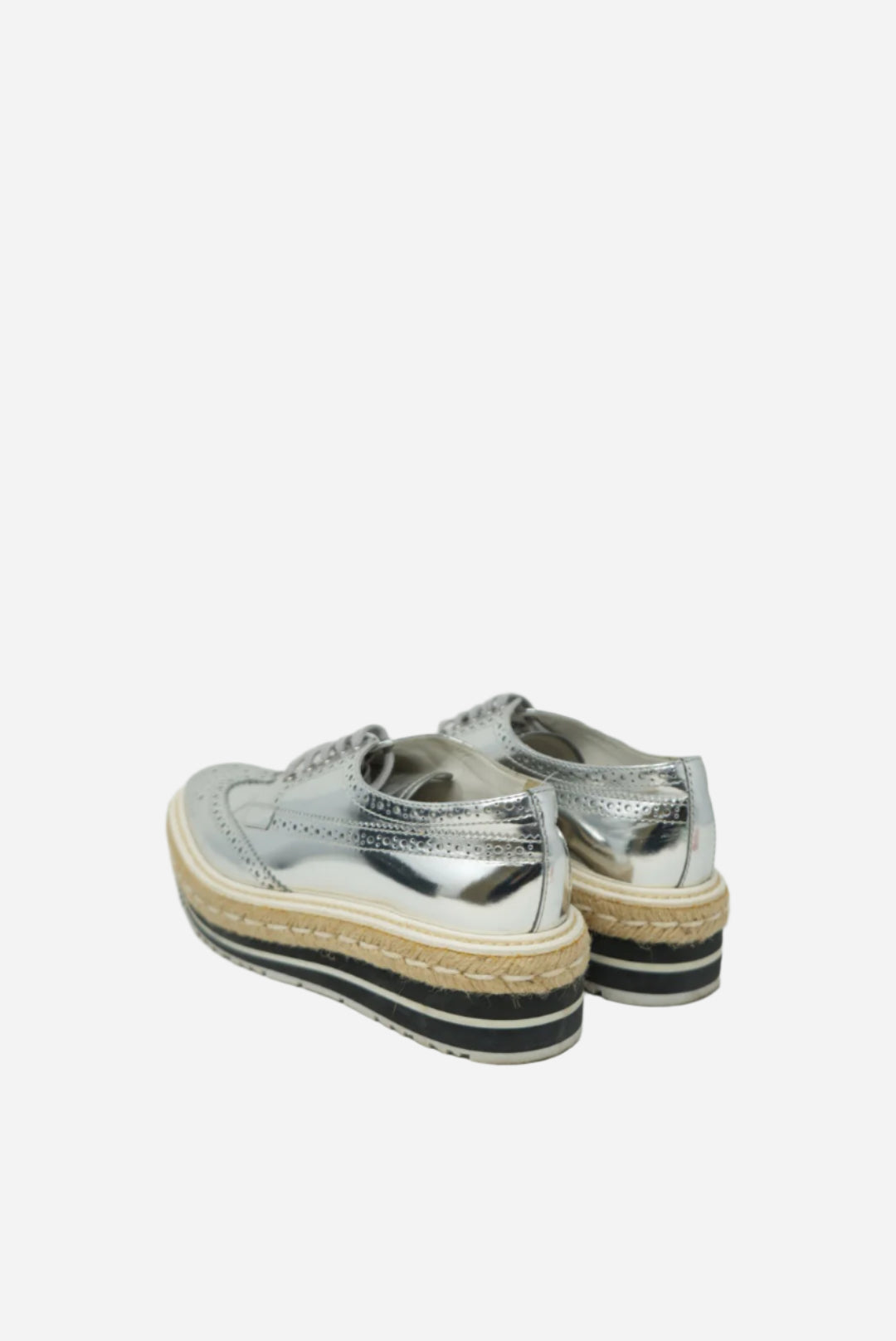 PRADA Flatform Leather Oxford Shoes