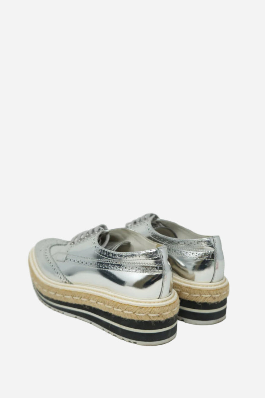 PRADA Platform Leather Oxford Shoes Size 37.5