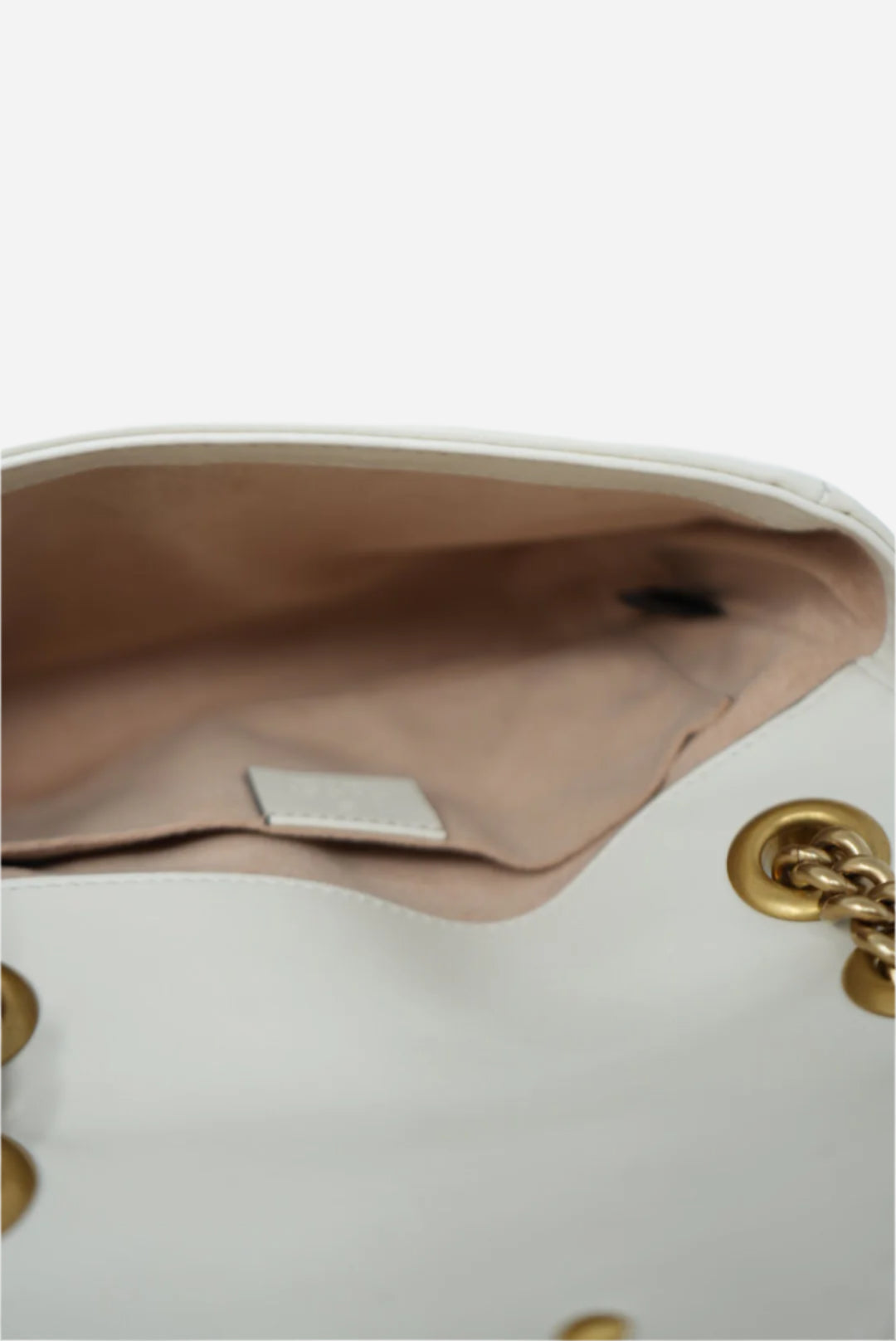 Gucci White Small Marmont Shoulder Bag