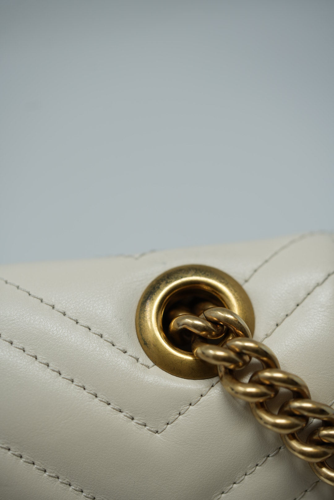 Gucci White Small Marmont Shoulder Bag