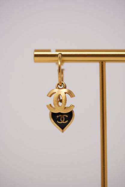 Pre-Owned Chanel Heart&CC Logo Earrings 2002