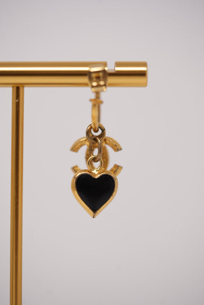 Pre-Owned Chanel Heart&CC Logo Earrings 2002