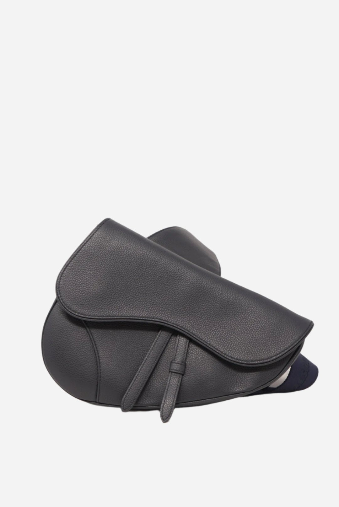 Dior Leather Men Saddle Bag Dark Grey