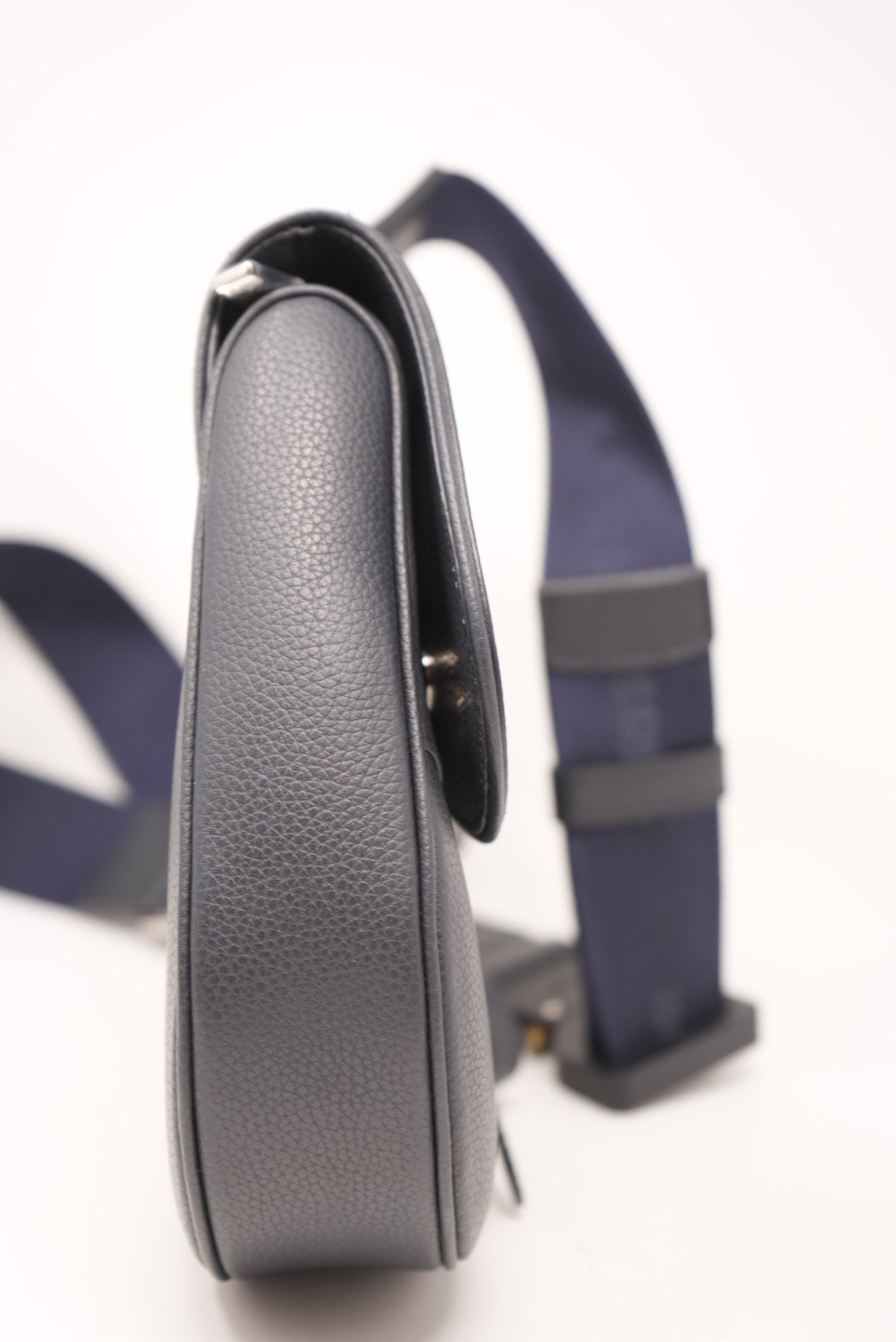 Dior Leather Men Saddle Bag Dark Grey