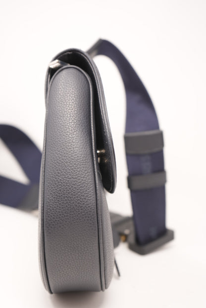 Dior Leather Men Saddle Bag Dark Grey