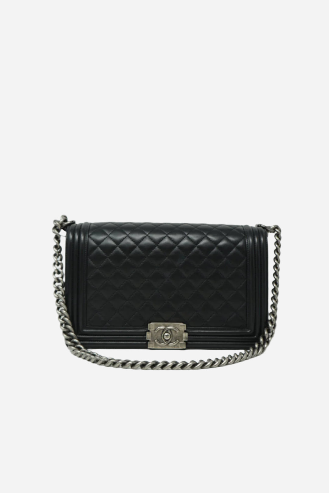Pre-Owned Chanel LARGE BOY HANDBAG Black