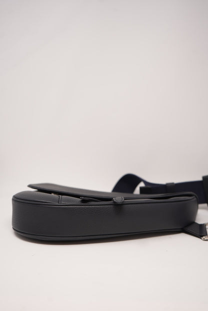 Dior Leather Men Saddle Bag Dark Grey