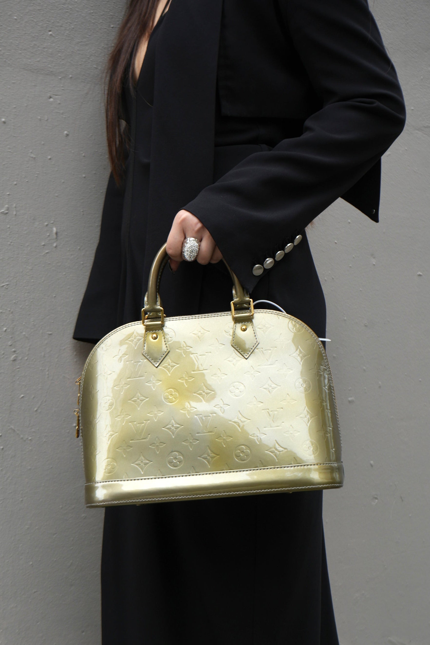 Louis Vuitton 2008 Givre Vernis Alma PM Top Handle