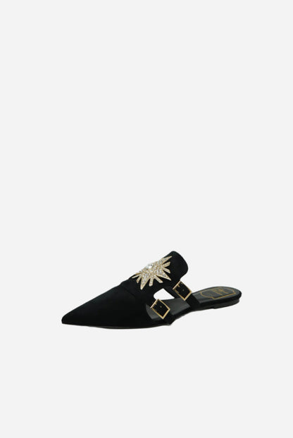 Roger Vivier Black Crystal Velvet Mule