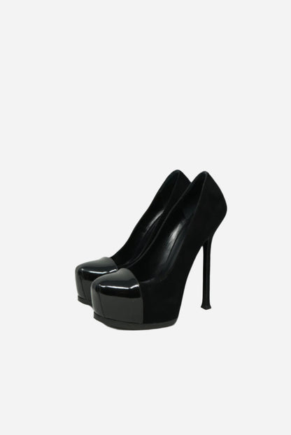 Yves Saint Laurent Velvet Heels Black