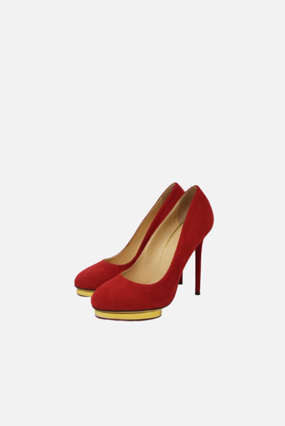 Charlotte Olympia Red Velvet Pumps