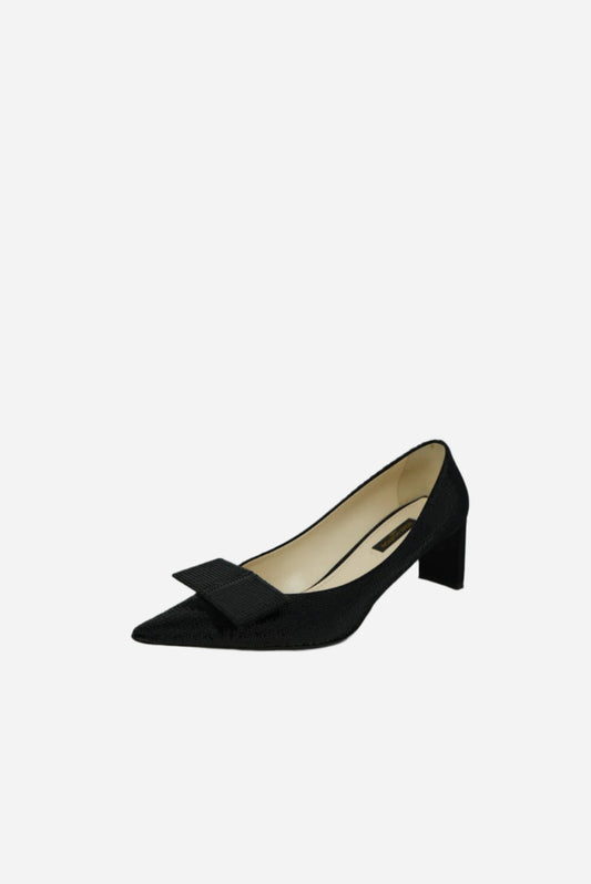 Louis Vuitton Black Glitter Heels