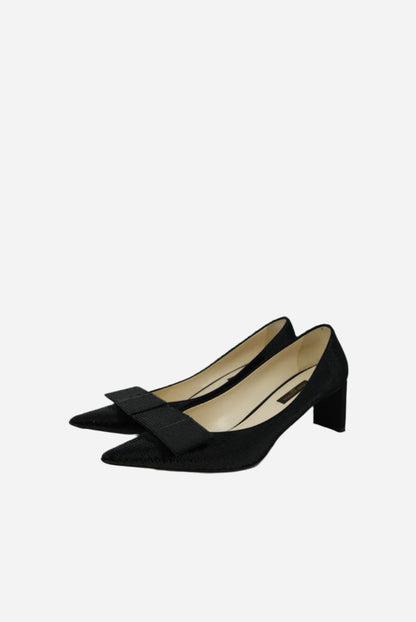 Louis Vuitton Black Glitter Heels