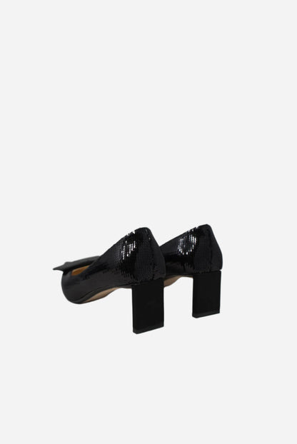 Louis Vuitton Black Glitter Heels