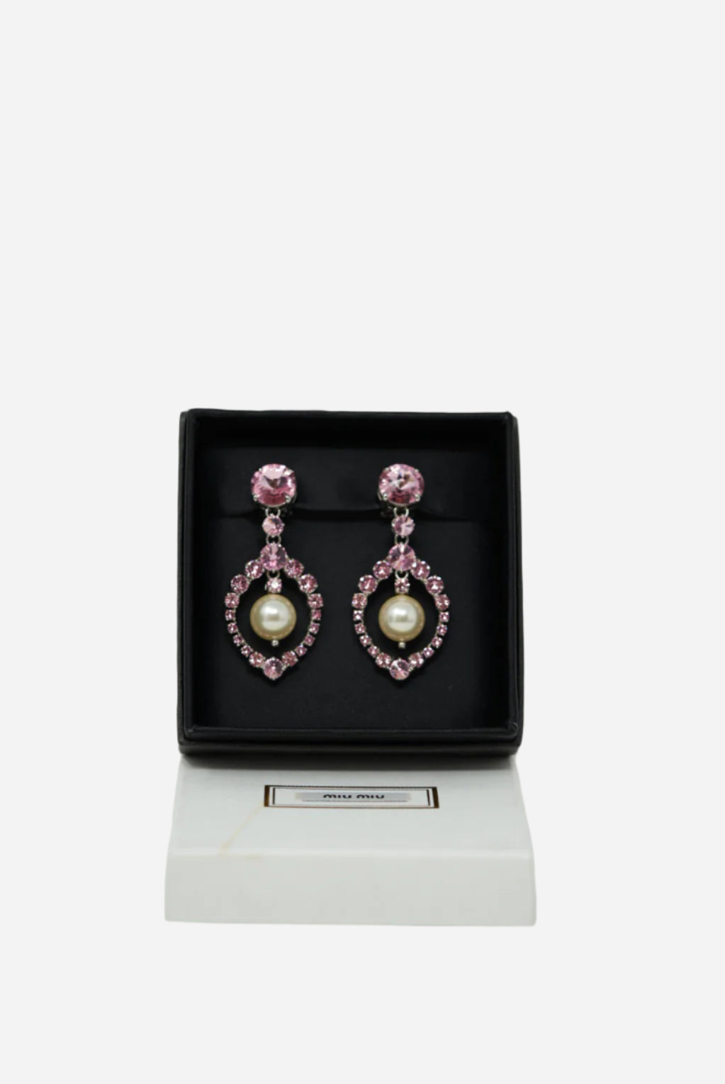 Miu Miu Faux Pearl Drop Ear-clips