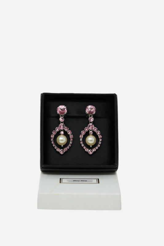 Miu Miu Faux Pearl Drop Ear-clips