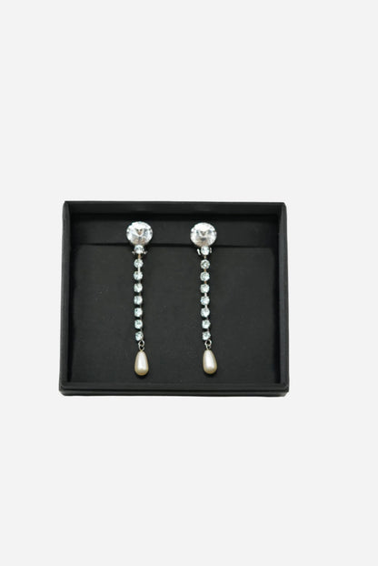 Miu Miu Rhinestone Drop Ear-clips