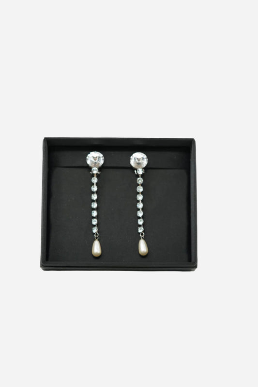 Miu Miu Rhinestone Drop Ear-clips