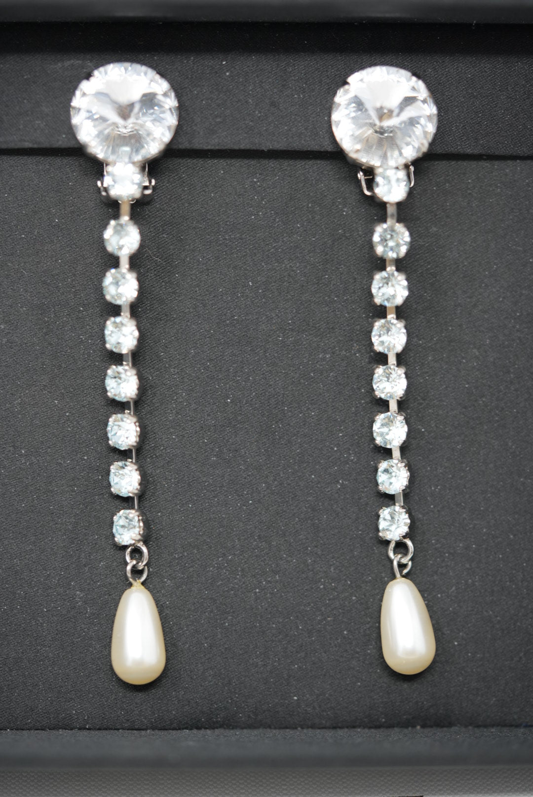 Miu Miu Rhinestone Drop Ear-clips