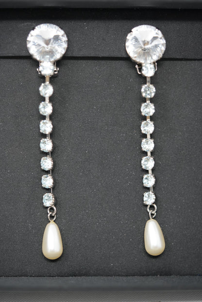 Miu Miu Rhinestone Drop Ear-clips