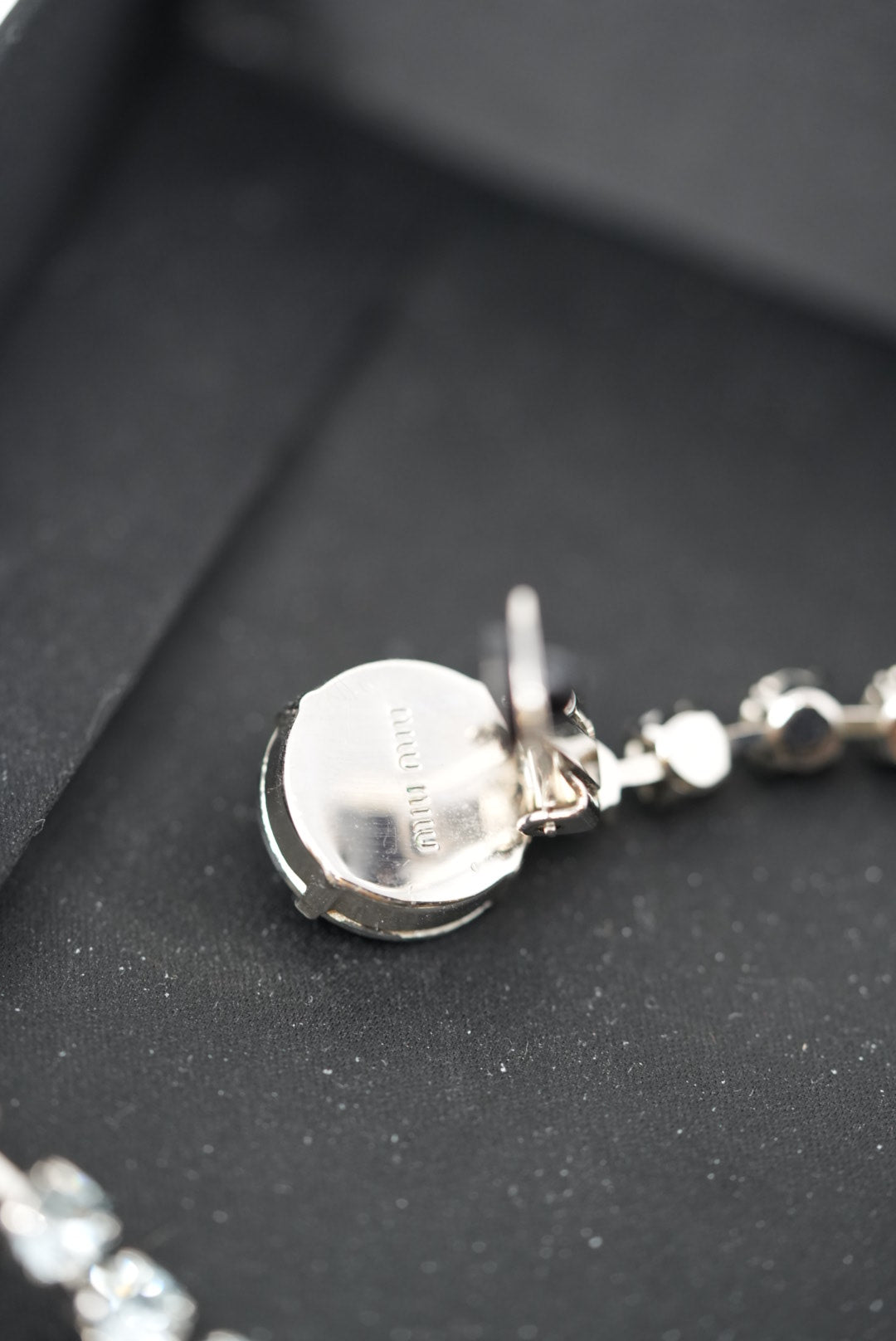 Miu Miu Rhinestone Drop Ear-clips