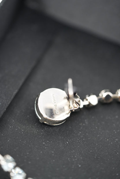 Miu Miu Rhinestone Drop Ear-clips