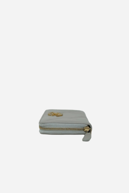 Pre-Owned Chanel 19 Lambskin Zipped Medium Wallet 2021