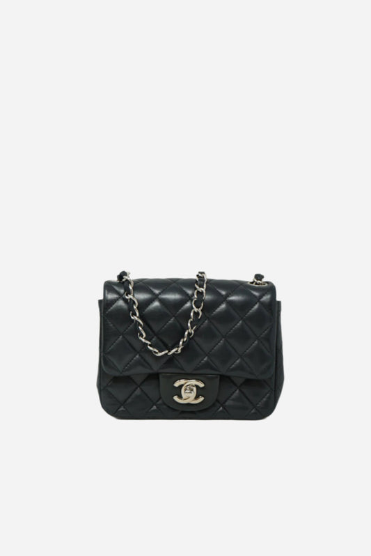 Pre-Owned Chanel Lambskin Mini Square Flap Bag 2016
