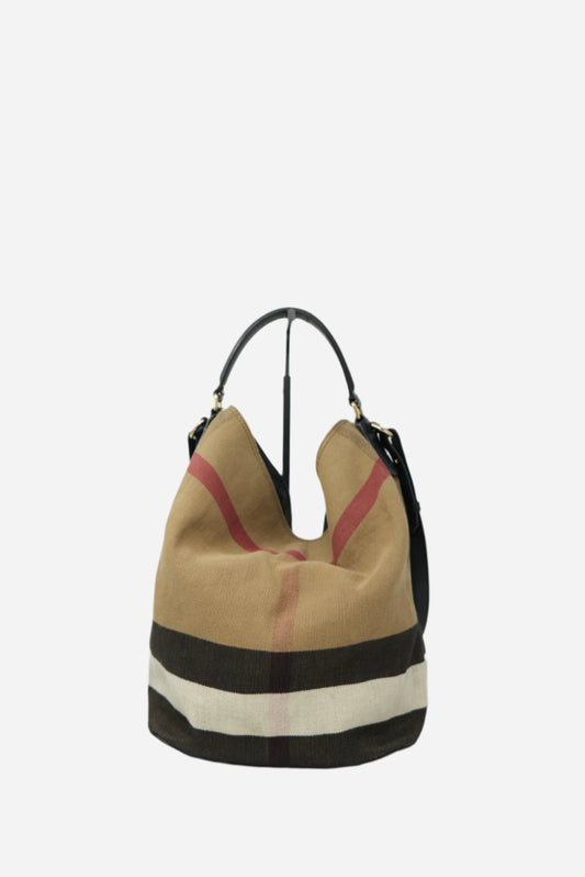 Burberry Canvas Nova Check Bucket Bag