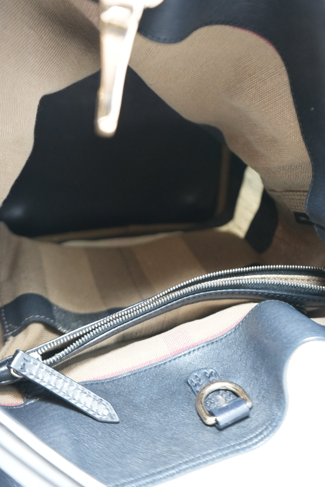Burberry Canvas Nova Check Bucket Bag