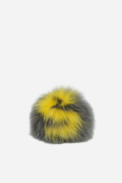 Fendi Fox Fur Charm Grey/Yellow