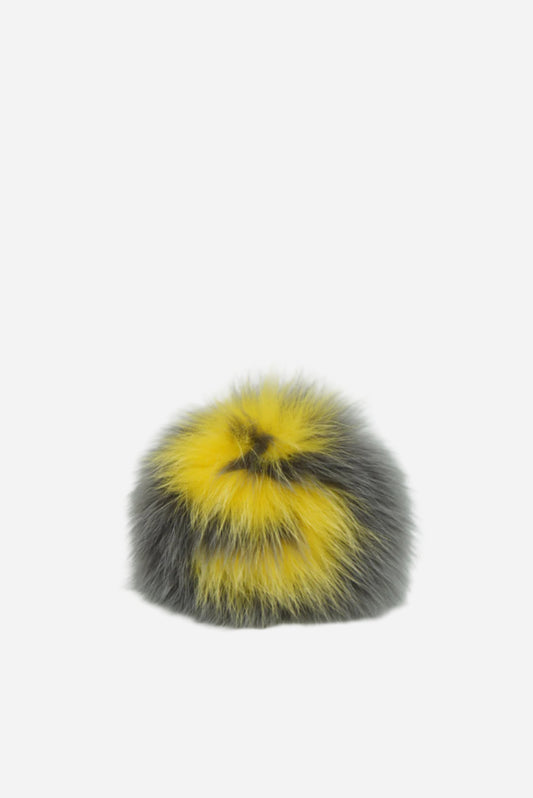 Fendi Fox Fur Charm Grey/Yellow