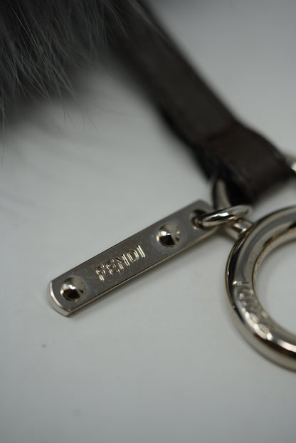 Fendi Fox Fur Charm Grey/Yellow
