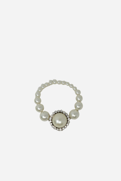 Miu Miu Faux Pearl Rhinestone Bracelet