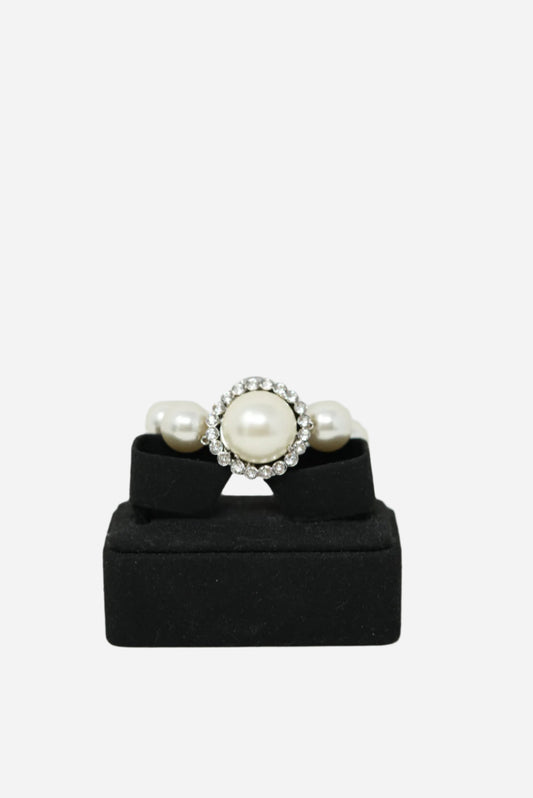 Miu Miu Faux Pearl Rhinestone Bracelet