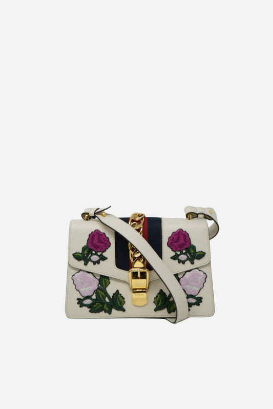 Gucci Floral Embroidered Sylvie Bag